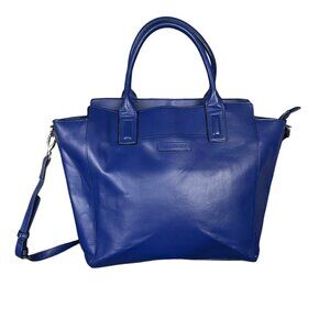 Vera Bradley Northbrook Large Blue Satchel Tote Purse Bag NWOT Vegan Flawed